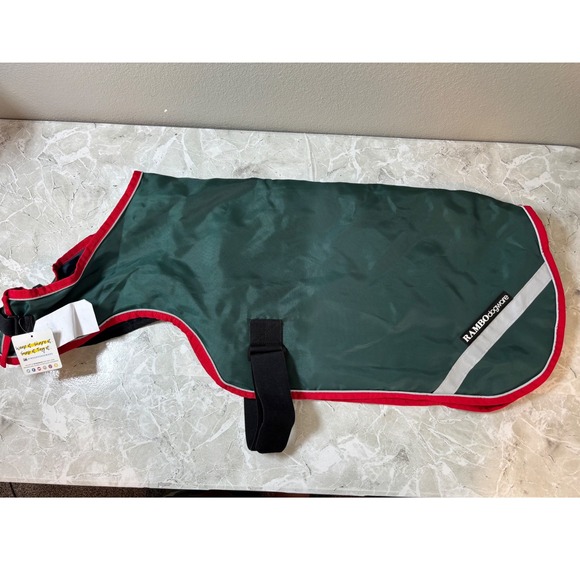 Green and Red Dog Raincoat - Picture 1 of 6